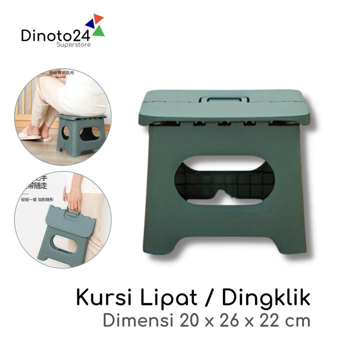 Kursi Lipat Mini Bangku Jongkok Kecil Dingklik Dapur Portabel Hijau