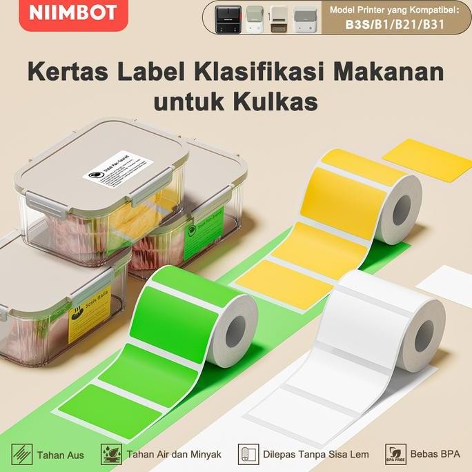 

NIIMBOT B21/B1/B3S Stiker Label Dapur Stiker Klasifikasi Makanan Rumah Tangga Label Kulkas Freezer