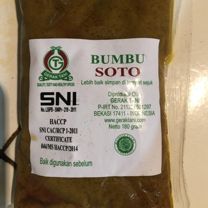

Bumbu Gerak Tani Soto 180gr nUg