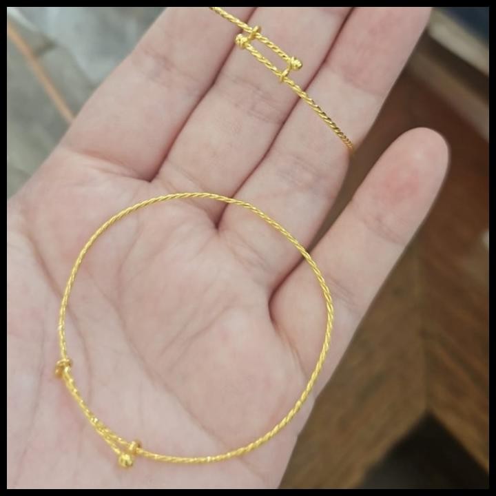 Terlaris Gelang bayi newborn unisex laki perempuan emas asli 24k 24 karat 99% Best Seller