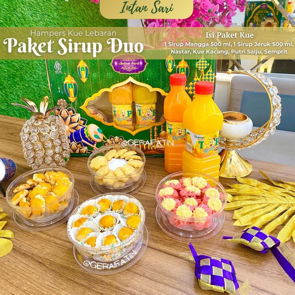 

GERAIFATIN!!! PAKET KUE LEBARAN IDUL FITRI BELLAROSA PAKET BELLATOS SIRUP / PAKET SIRUP 2+4 KUE KERING DIBUAT TAHUN 2025