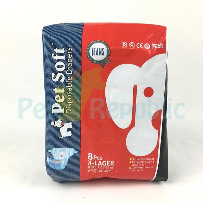 Baru Dog Disposable Diapers Petsoft Motif Jeans Xlarge