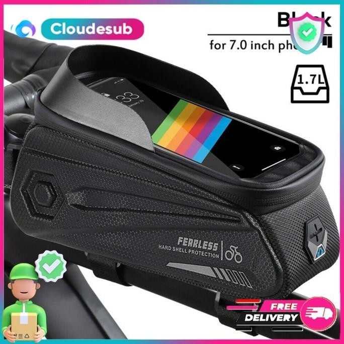 Dearglow- Tas Frame Sepeda Mtb Gunung Gowes Touring Dengan Holder Hp Waterproof