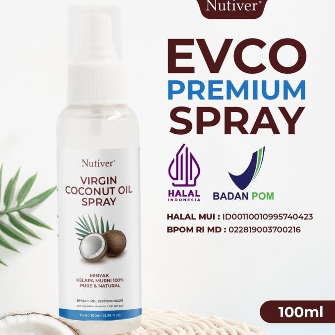 

NUTIVER EXTRA VIRGIN COCONUT OIL VCO SPRAY / MINYAK KELAPA MURNI 100% nUg
