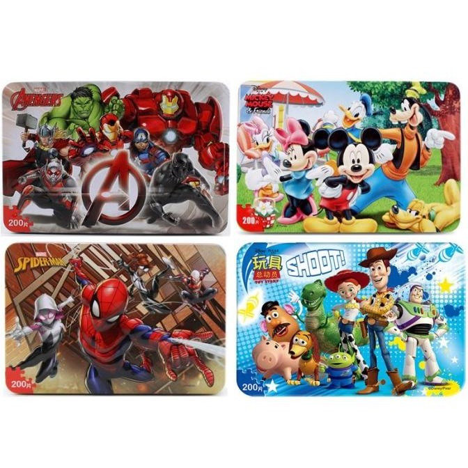 JIGSAW PUZZLE KALENG DISNEY 200 PCS MAINAN EDUKASI SENSORIK