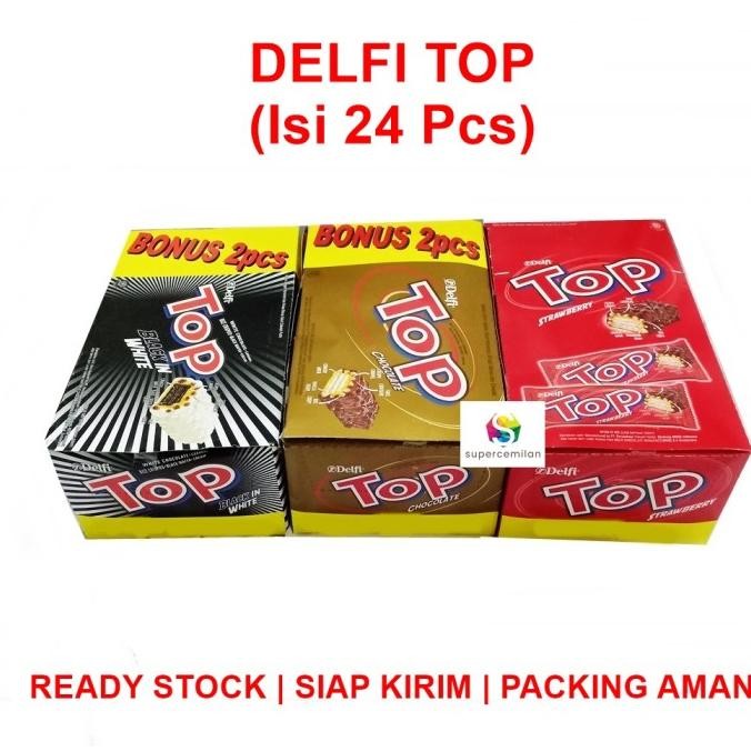 

Delfi Top Cokelat ( Coklat / Strawberry / Black White) 1 Box ( 24 pcs nUg