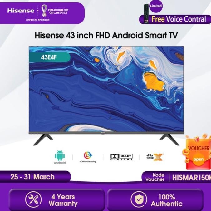 Hisense 43 inch FHD Android Smart TV - Dolby Audio HDMI 43E4F