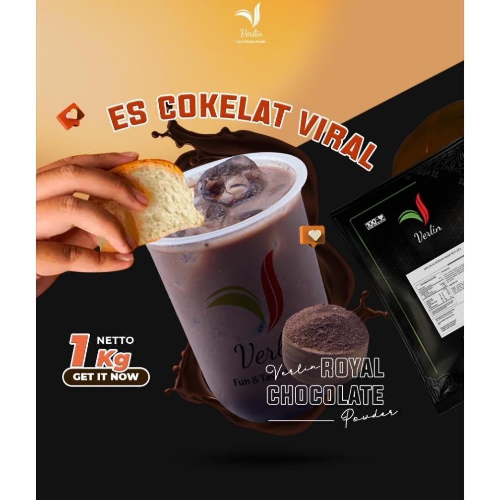 

ed-76 gd-5 Bubuk Minuman Verlin drink powder DARK CHOCOLATE 1kg Hemat Termurah