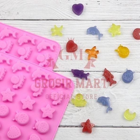 fth- fx-45 GM Isi 32 Cetakan Puding Kue Coklat Gummy Jelly Permen Yupi Agar Nugget Fondant Silikon M