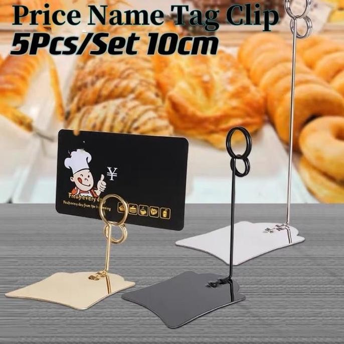 

5PCS/SET 10CM Tiang Nomor Meja Stainless Menu Stand/Tag Clip Card Stand /Photo Display Tiang/Nomer Meja Price Tag Stand