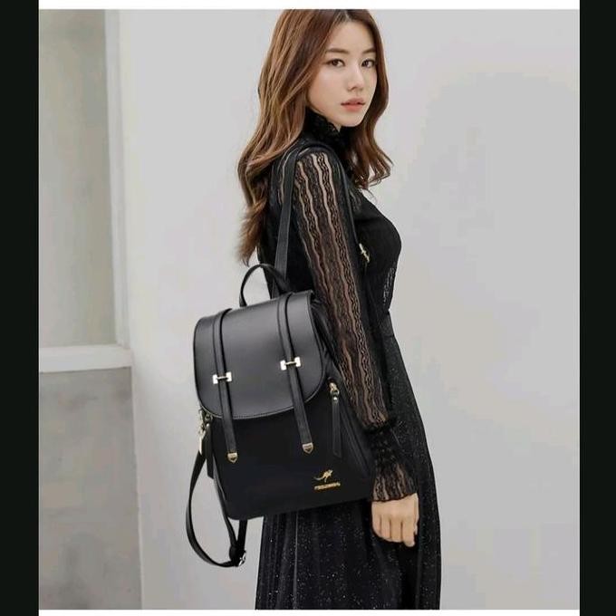 RedArtos Tas Ransel Wanita Korean Style Remaja Anti Air Untuk Kuliah/Kerja/Travelling Bahan Kulit PU