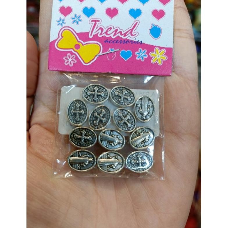 

gr-8 fgk-45 Pembatas Rosario Oval Benediktus Isi 12pcs 8mm A935 - Pembatas Rosario - Harces Rosario - Bahan Rosario Sale Viral