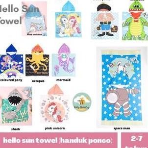 Hello Sun Towel / Handuk Ponco Renang / handuk anak / handuk renang