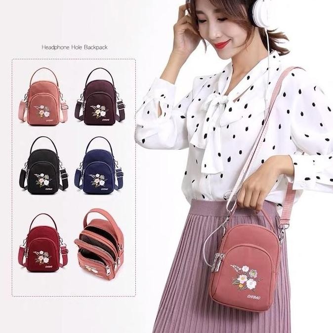 Nevarastore- Tas Wanita Import Jinjing Dan Selempang Chibao Mini Cb8186 8186 Y332 Bordir Bunga Paras