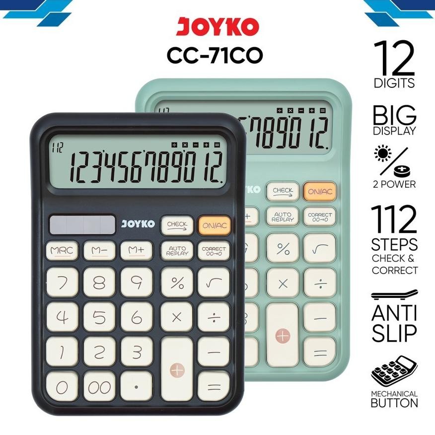 

ukd-23 hjg-7 STYLIST COLOR CALCULATOR JOYKO CC-71CO - KALKULATOR FANCY WARNA DESKTOP MEJA Viral Viral