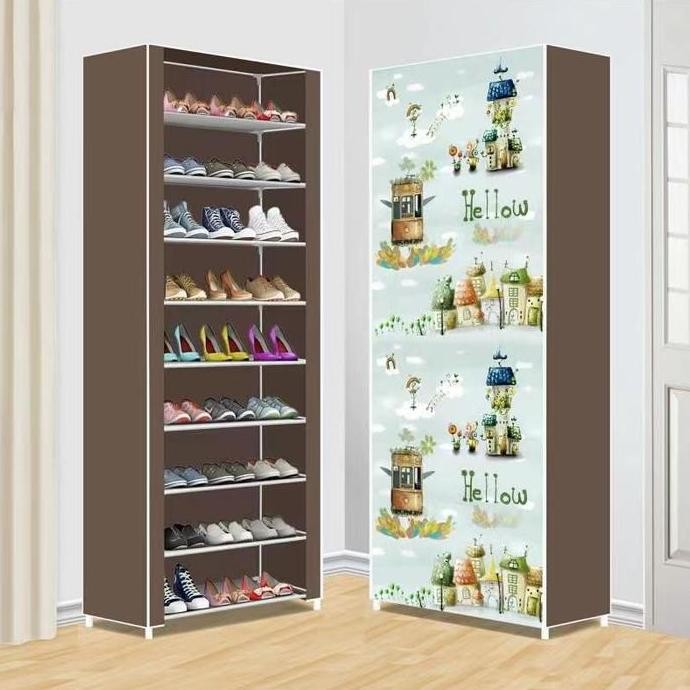 RAK SEPATU TEMPAT SEPATU RAK 10 TINGKAT RAK KARAKTER SEPATU ANAK (9 LAYER) 10   Rack susun sama penu