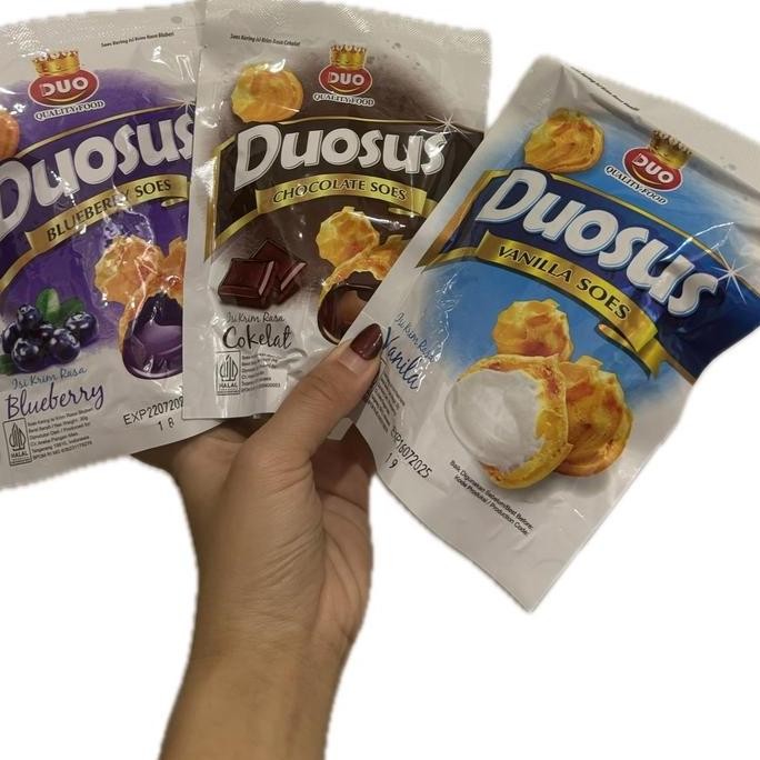 

Grosir Duosus 35Gr (1 Dus 30Pcs) - Soes Isi, Cemilan, Snack, Sus, Duosus, Snak Viral Food Makanan Manis
