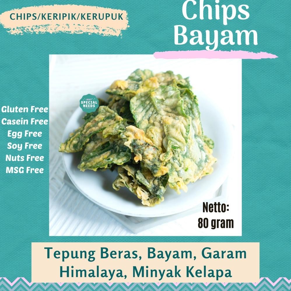 

HJ Keripik Bayam Gluten Free Sugar Free Non MSG - Diet Special Needs