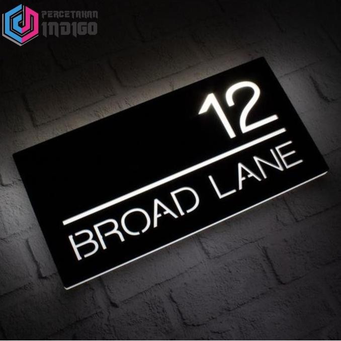 nomor rumah / plat nomor rumah aklirik / no alamat rumah lampu keren