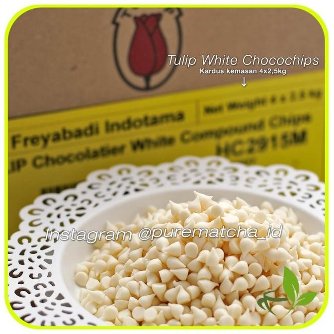 

Choco chips Tulip White Chocolate Cokelat Putih Tulip Coklat 250 gr liquid