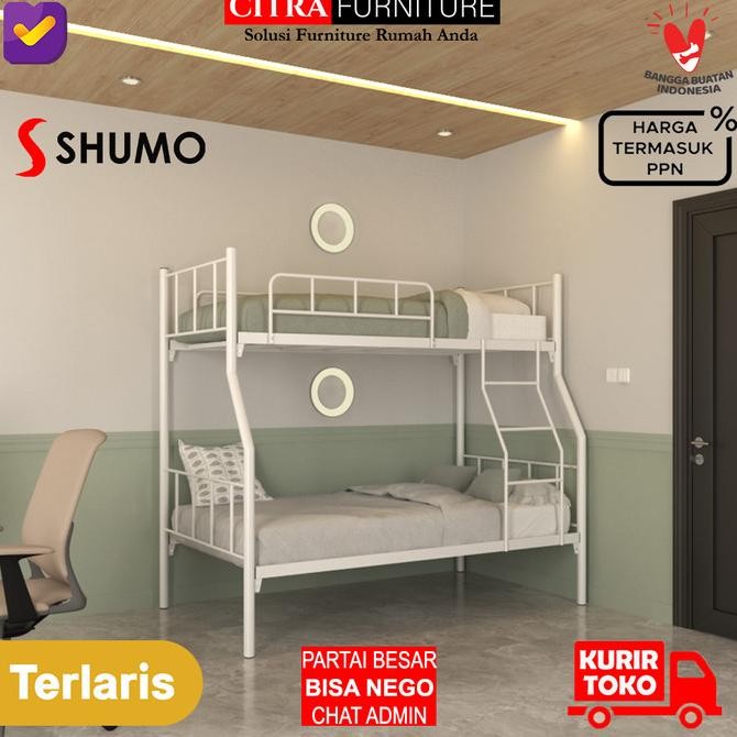 Ranjang Tingkat Besi |Ranjang Susun Minimalis|Kasur Tingkat |90/120