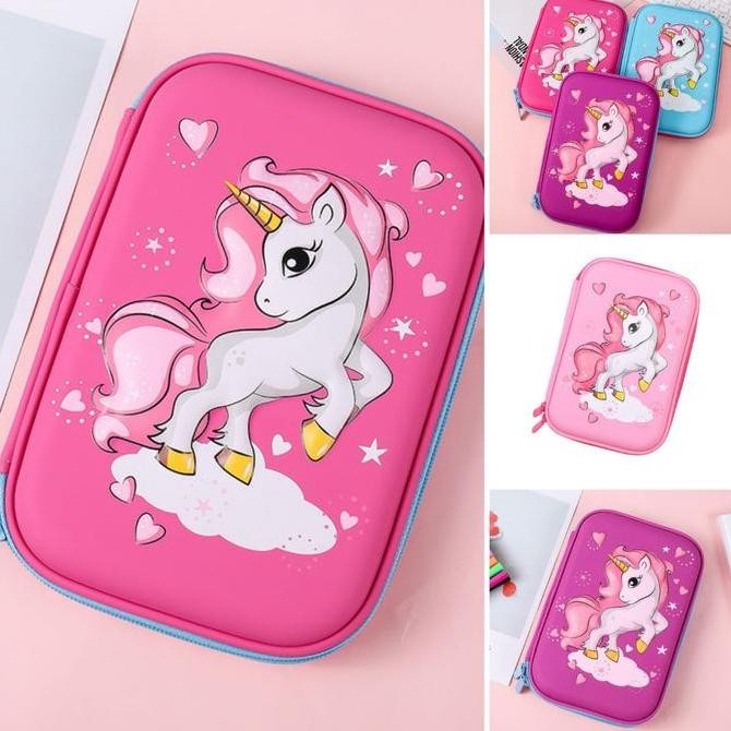 

Tempat Pensil Unicorn 3D timbul Kotak Pensil Anak Emboss 6D Karakter berkualitas Premium Stationery Stationery liquid
