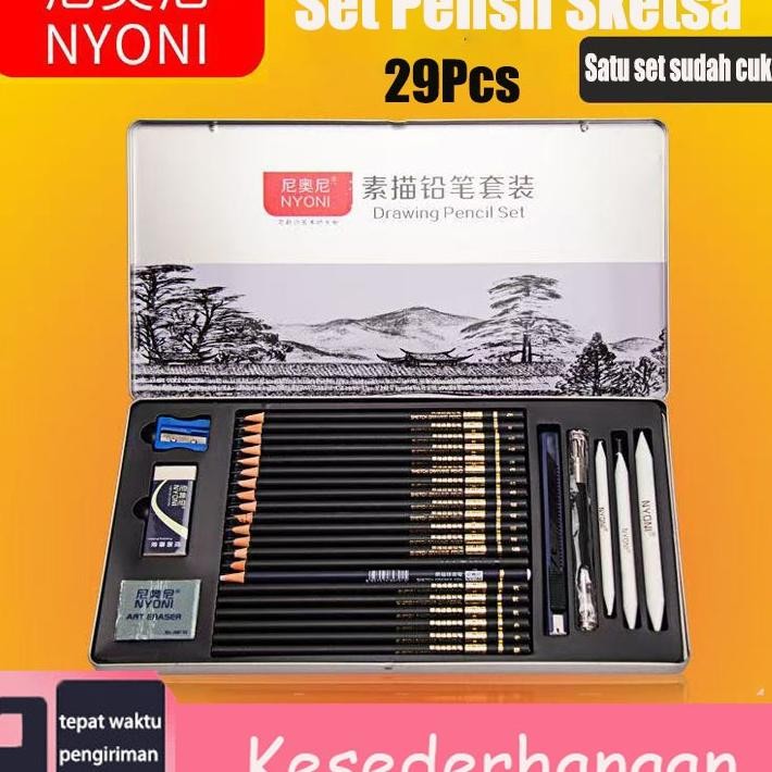 

Nyoni Drawing Cil Gambar Et 29Pc Metal Tin Bo Il Gambar Lui Eta Lengap Paet