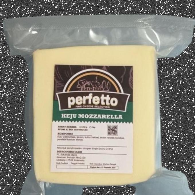 

Keju Mozarella Perfetto Asli 250 Gram Enak Lumer Halal Cheese Powder Susu Baking Bubuk Bahan Cheddar Mozzarella Promo