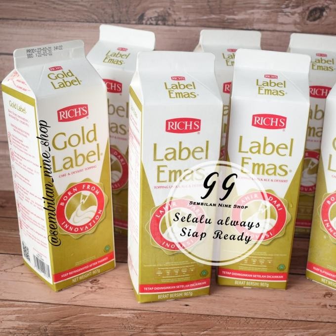 

Richs Gold Label Non Dairy Whipping Cream Rich 907 Gram Promo