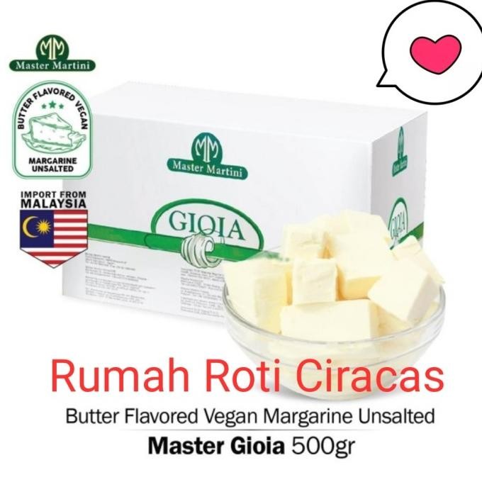 

Butter Gioia Margarine Unsalted Master Vegan 500Gr Plain 500 Gr Best Seller