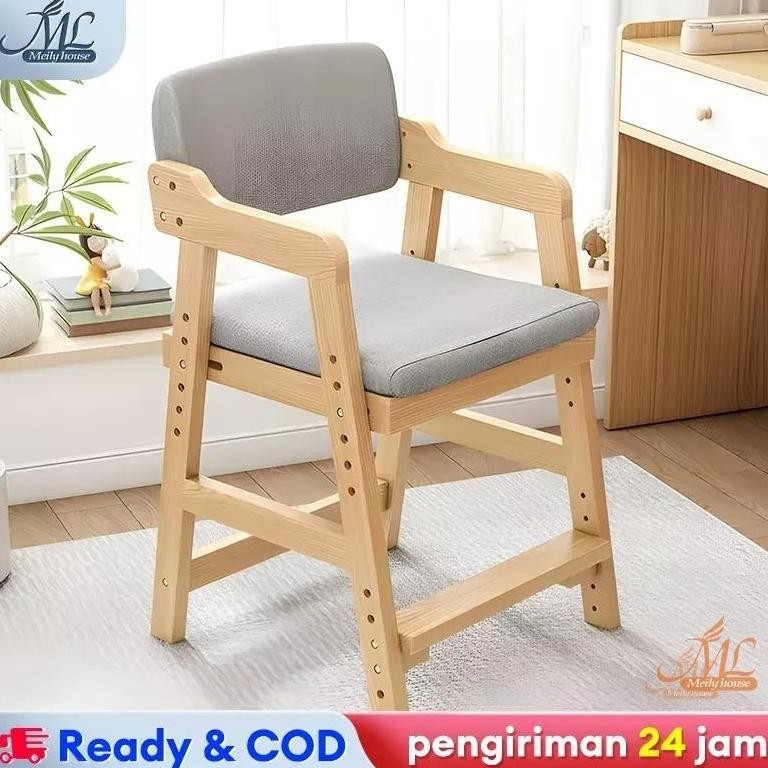 Kursi belajar Kursi makan anak Bangku anak Kursi kayu solid Kursi putar