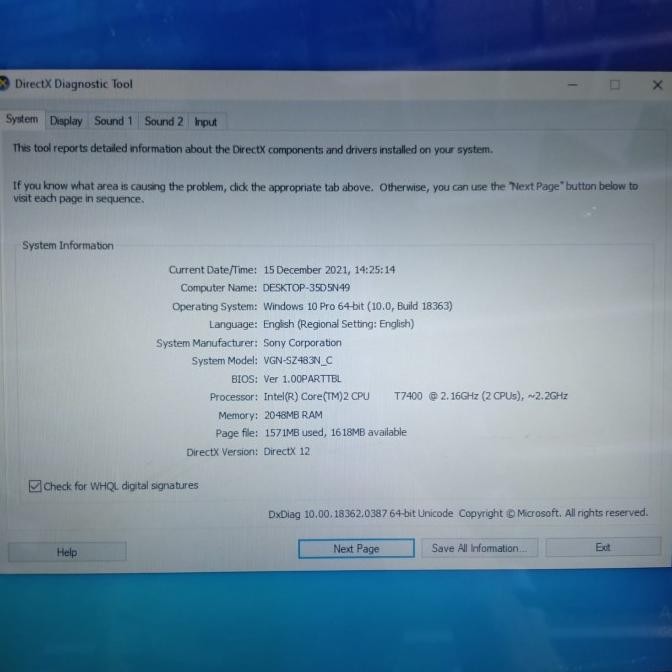 Laptop Sony Vaio Vgn-Sz483N, Mulus, Black New Stok