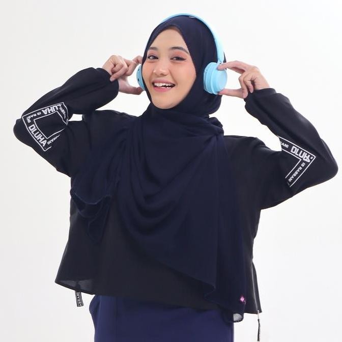 new rabbani - atasan kaos tunik wanita lengan panjang dara nevya motif polos exclusive