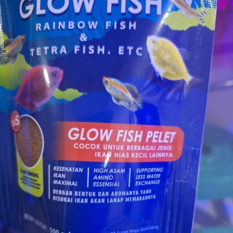 SASUGA GLOW FISH RAINBOW FISH TETRA FISH ETC 100G PELET PAKAN IKAN HIAS