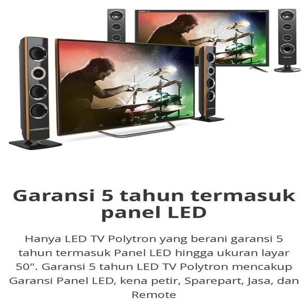 POLYTRON 32TV1850 plus Speaker LED TV CinemaX 32 Inch Garansi 5 tahun