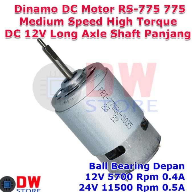 Dinamo Dc Motor Rs-775 775 Dc 12V - 24V As Panjang Long Shaft Axle Co
