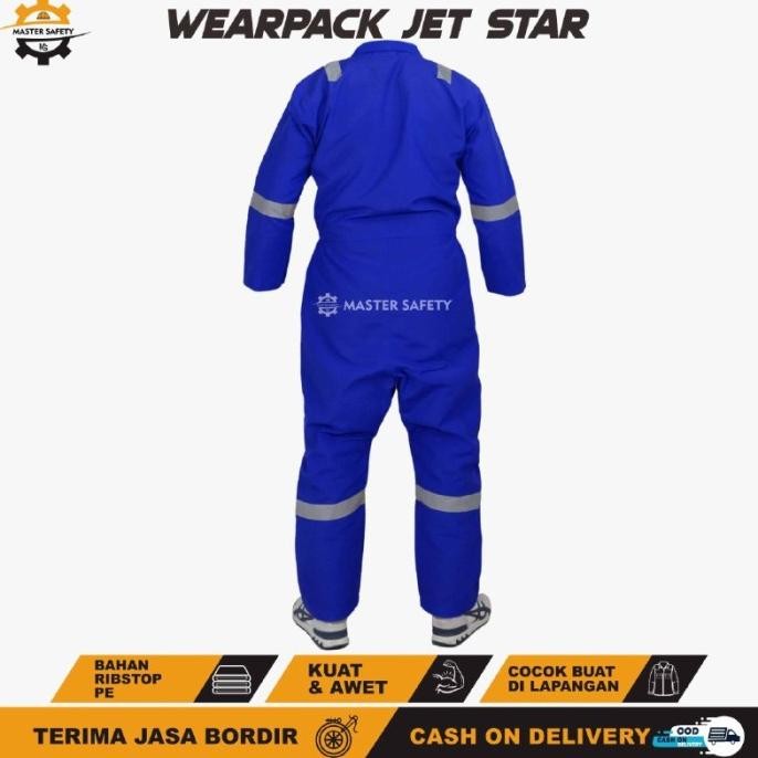 Wearpack safety lengan panjang seragam kerja memakai scotlight - wearpack kerja pabrik bengkel las