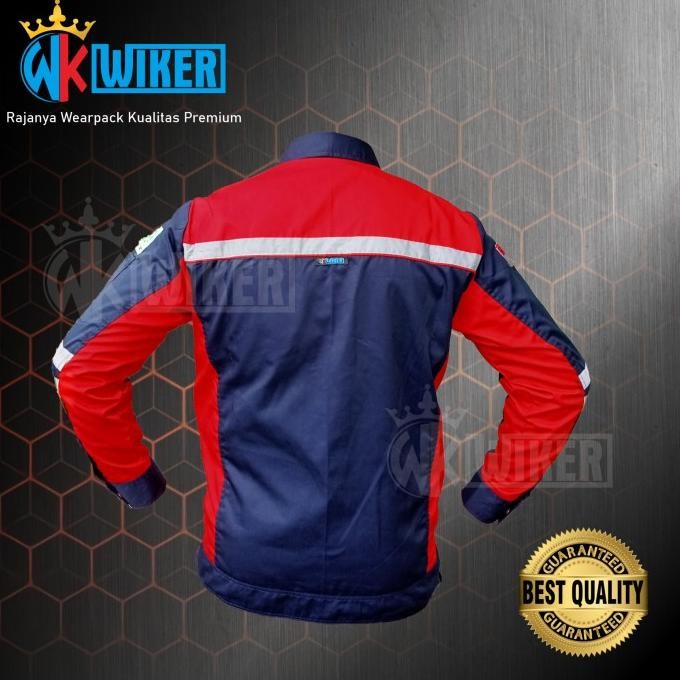 Wearpack Safety Navy Merah - Werpack Semi Jaket - Baju Safety K3