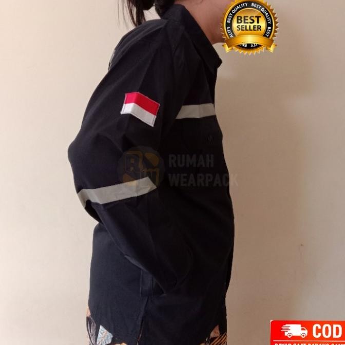 Kemeja PDL Safety Baju PDL Wearpack PDL Kancing Atasan Warna Navy