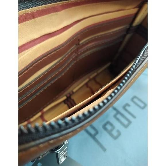 Handbag clutch Pedro Tas Gagang Unisex Pria wanita lock kunci Kulit
