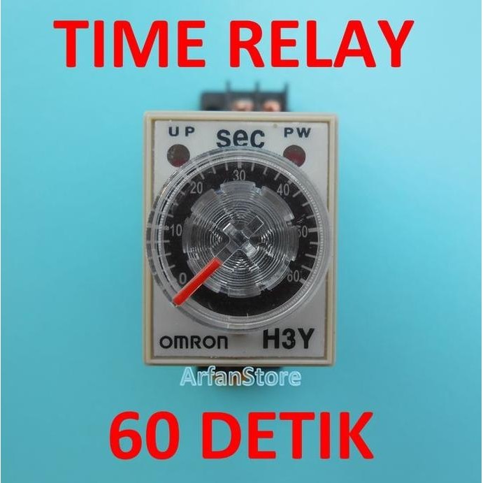 Tdr 60 Detik Time Delay Relay Timer Ac 220V H3Y-2 Omron + Socket New Stok