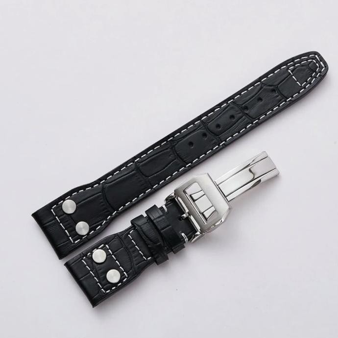 ready stok 22mm IWC Mark 17 Leather Strap Tali Jam Tangan Kulit Asli IWC