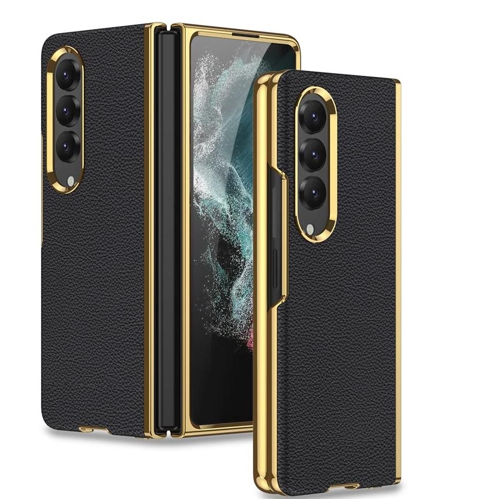 Case Samsung Z Fold 3 - 4 - 5 5G Case Softcase ELECTROPLATING LEATHER Case Casing Hp Samsung Z Fold 