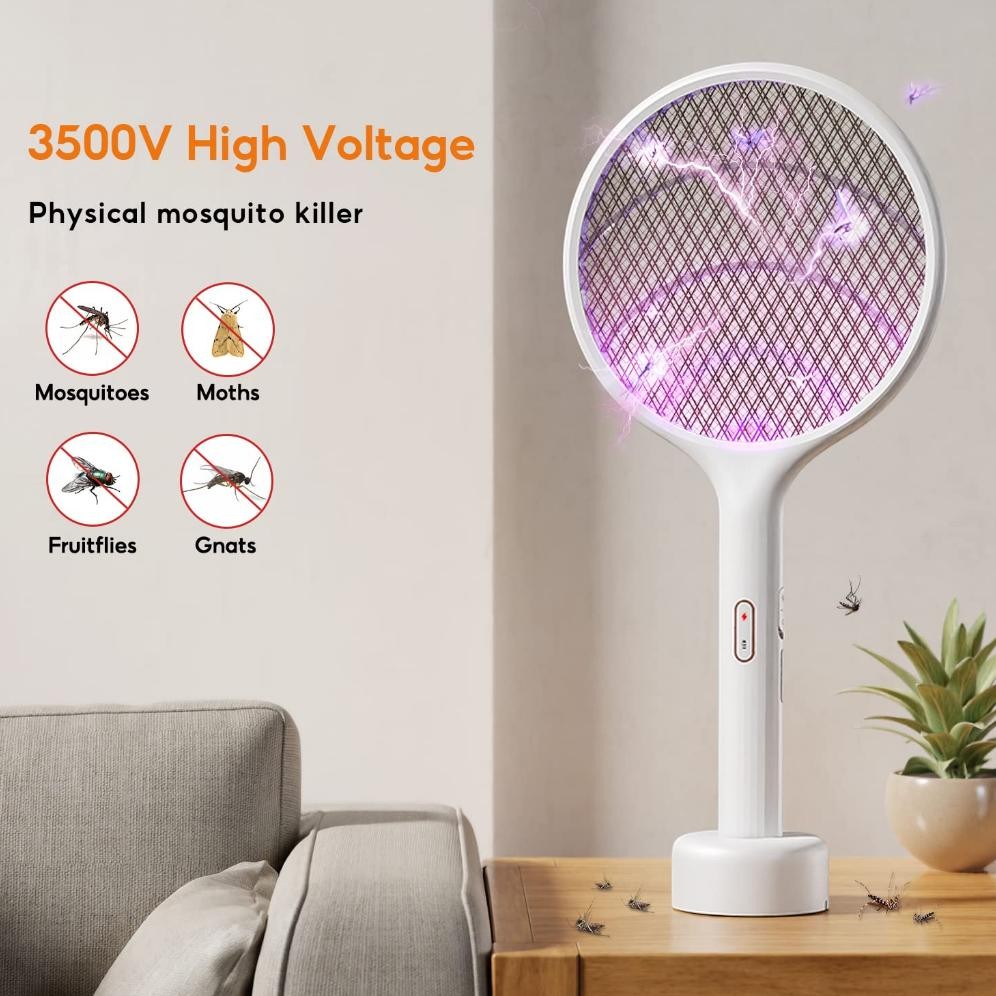 Xiaomi Qualitell Raket Nyamuk Listrik Pemukul Nyamuk Elektrik Lampu