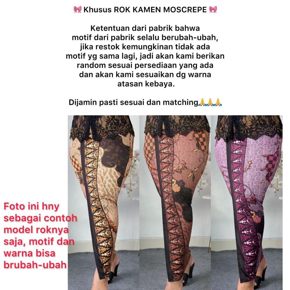 CR - Kebaya Kutubaru Brokat Halus Strait Melar Lengan Panjang Kebaya Bali Stretch Polos Ukuran M L X
