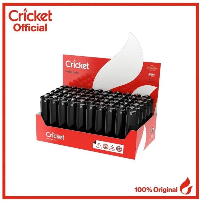 Korek Api Cricket Seri Polos Hitam - 50 Buah