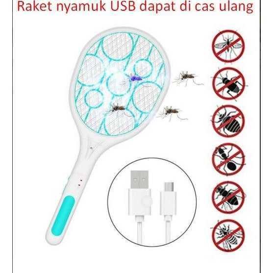 Raket nyamuk USB dapat di cas ulang