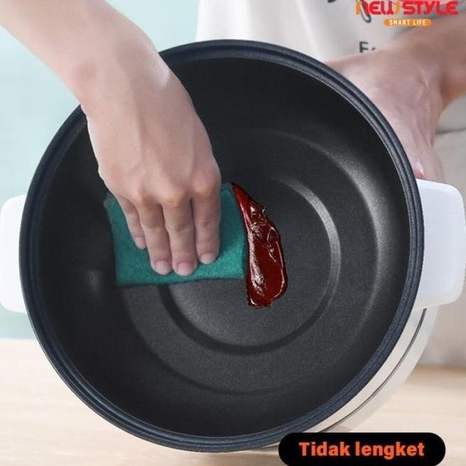 (KJO) Newstyle Panci Listrik Kukus Panci Listrik Multifungsi Lapisan Keramik Panci Elektrik
