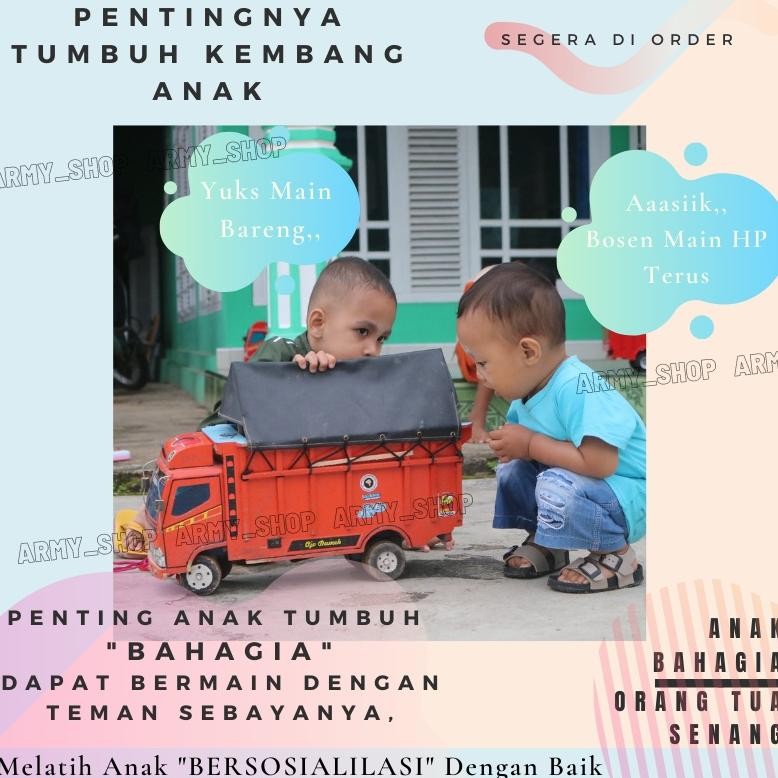 Truk Oleng Miniatur Mainan Mobil-Mobilan Truk Oleng Murah Anak Laki-Laki Miniatur Truk Oleng Kayu As