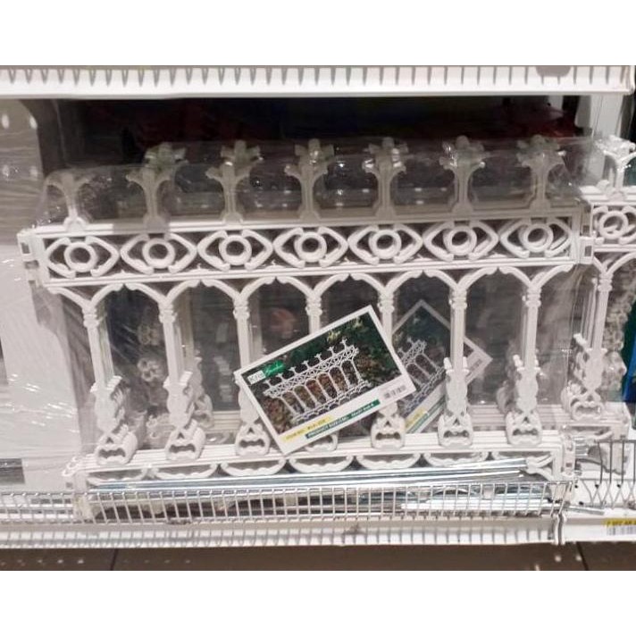 Naindo Set Pagar Taman Plastik besi 5 Pcs - cocok untuk indoor dan outdoor panjang 275 meter -White